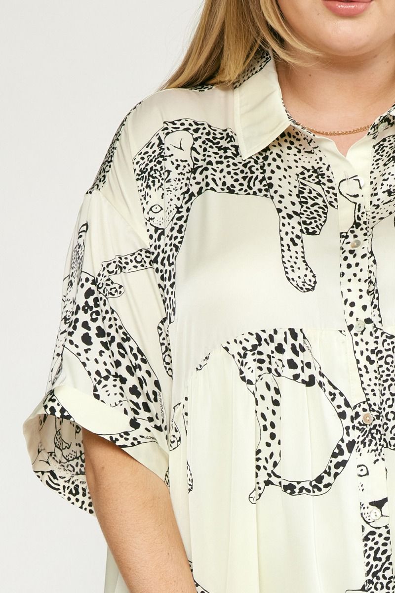 cheetah button down