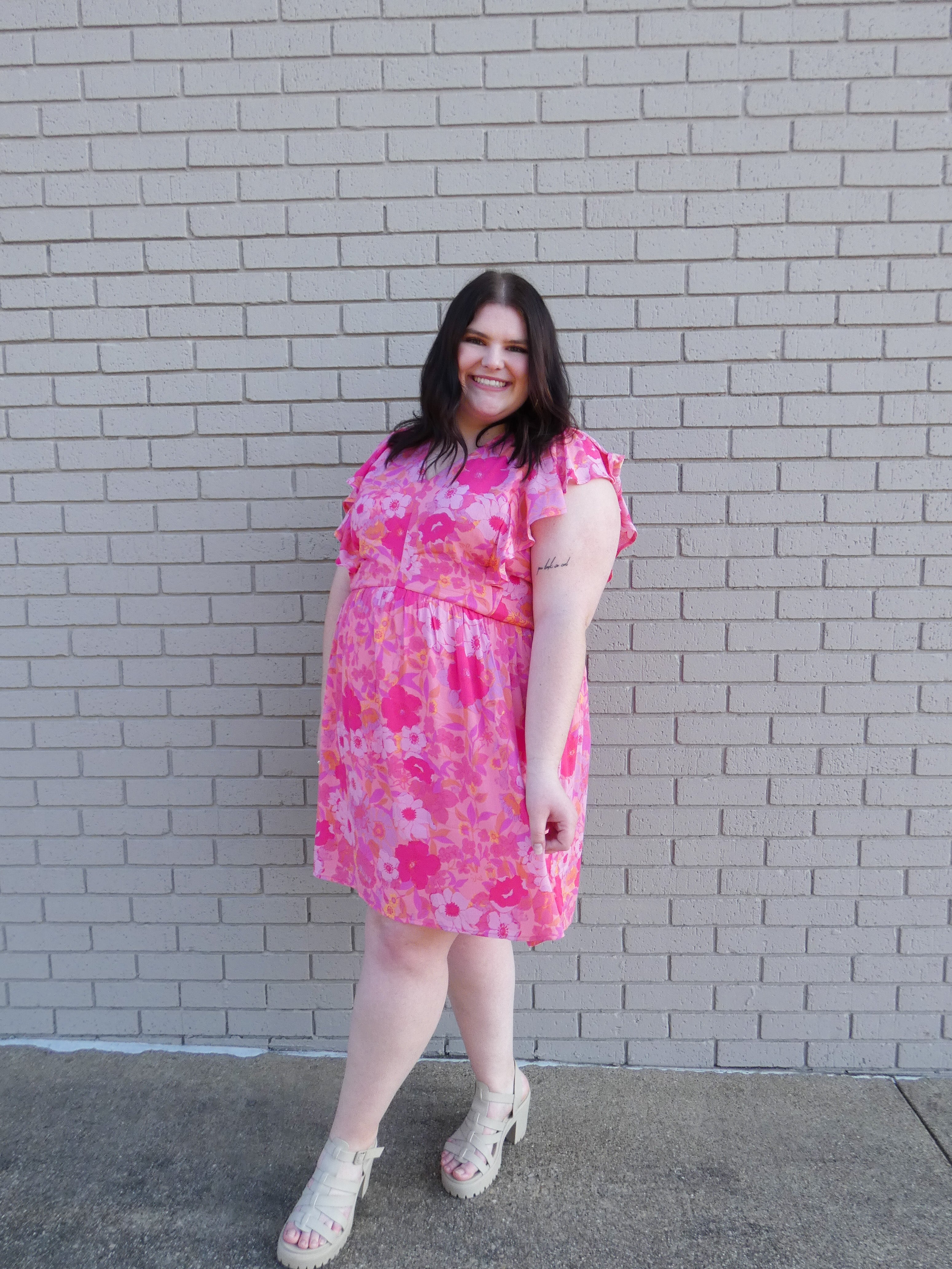 Pink babydoll clearance dress plus size